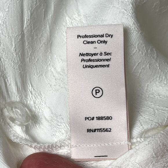 Cinq A Sept Theo Top Wrap Surplice V Neck Blouse Ivory Jacquard Small NWT - Picture 11 of 14